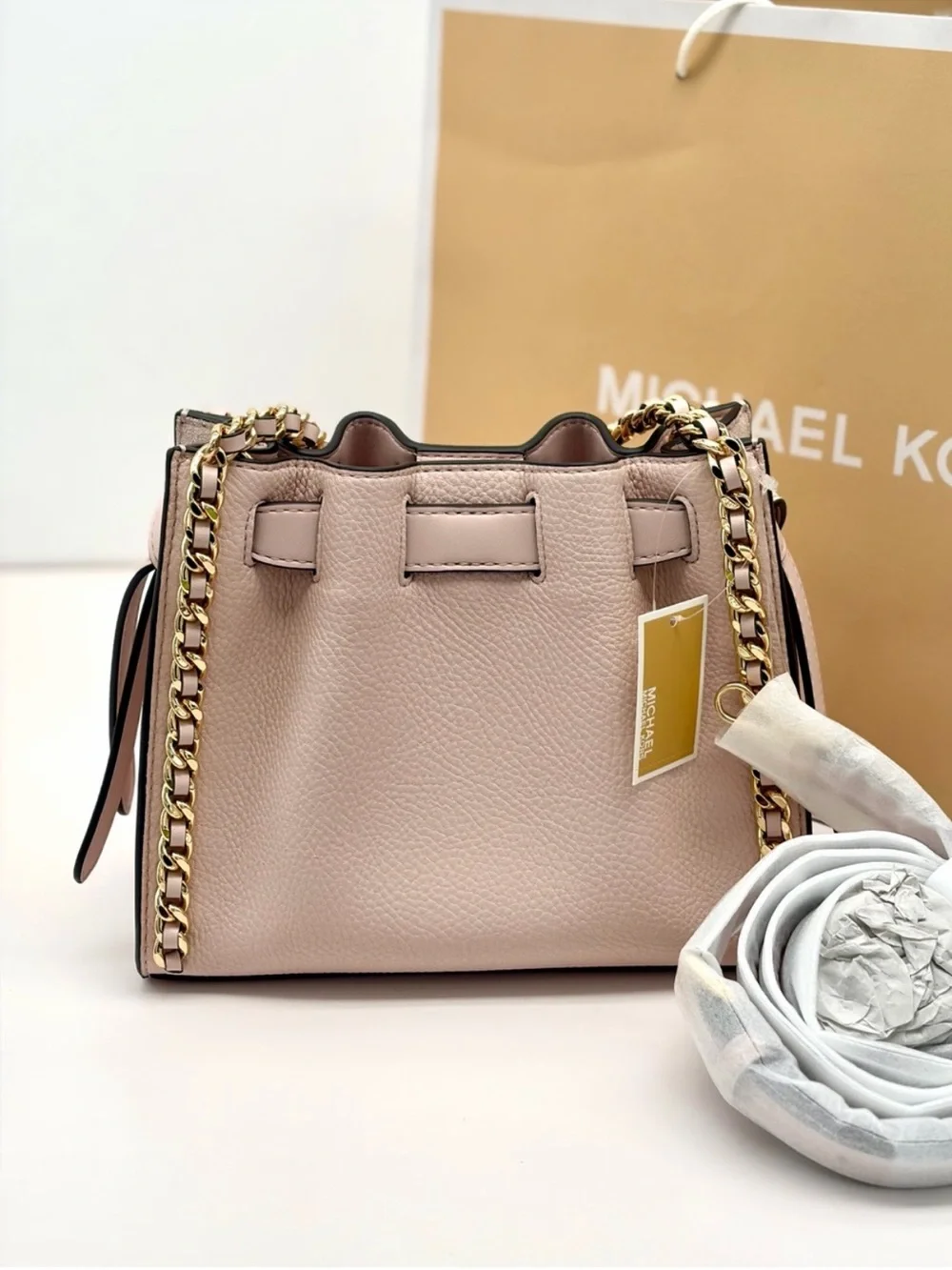 MICHAEL KORS Mina Small Chain Crossbody Bag Powder Blush